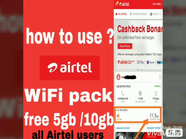 Airtel wifi pack means